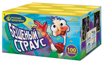 Бешеный страус Батарея салютов купить в Верхнеуральске | verhneuralsk.salutsklad.ru