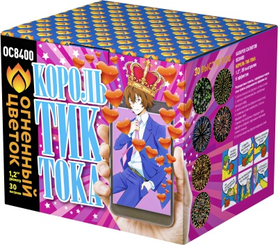 Король Тик-Тока Батарея салютов купить в Верхнеуральске | verhneuralsk.salutsklad.ru